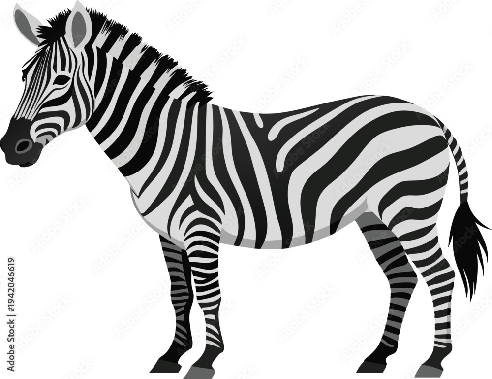 Obraz premium Striking Zebra Vector Illustration Animal Portrait