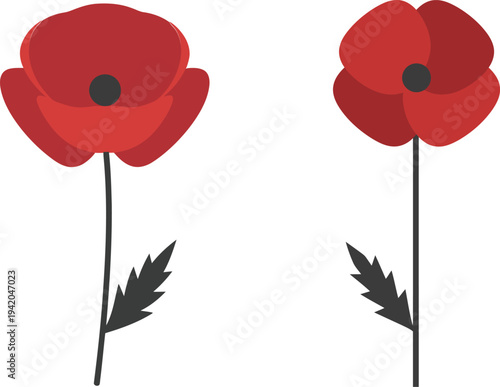 Memorial day tribute with symbolic red poppies flowers