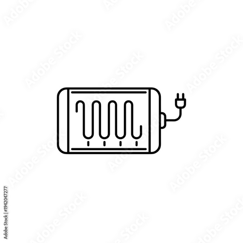 Seedling Heat Mat Line Icon, Electric Plant Heating Pad Outline Symbol for Seed Germination