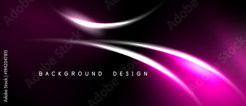 Dark background features vibrant pink, white streaks. Modern design suggests energy, motion, sleekness. Minimalist aesthetic creates dramatic visual impact.