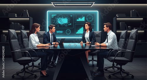 business people working in office