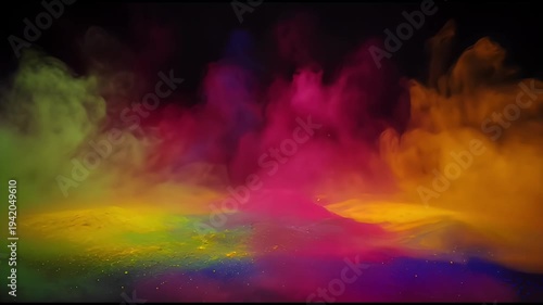Wallpaper Mural Colorful pink blue yellow holi powder explosion and splash for indian festival celebration background Torontodigital.ca