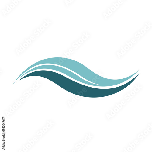 A graceful abstract wave design featuring two shades of blue, symbolizing fluidity and motion.