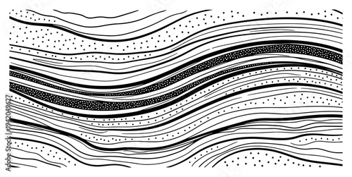Abstract wavy lines pattern representing geological sedimentary strata or liquid flow