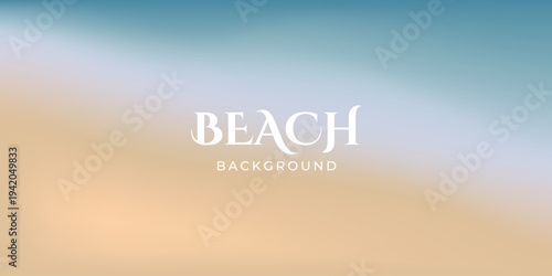Summer Beach Background. Exotic Summer Banner. Sea Waves. Beach Background. Design for card, cover, banner, wallpaper. Abstract soft gradient landscape. Vector Illustration for Web, Social Media.