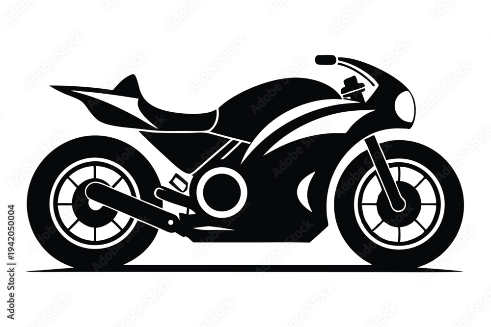 Fototapeta premium drag bike silhouette line art vector illustration with a white background