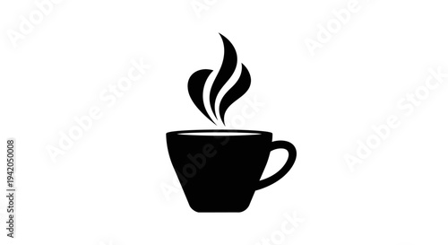 Steaming Hot Coffee Cup Representing Warm Beverage on Isolated White Background