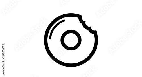 Delicious Donut with a Bite Taken Representing Sweet Snack on Isolated White Background