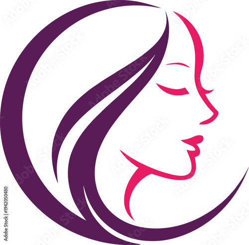 Modern female beauty face silhouette design. Ideal for beauty salons, skincare brands, cosmetic businesses, spa centers and makeup artists.