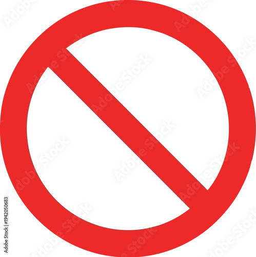 A red circle with a diagonal line through it