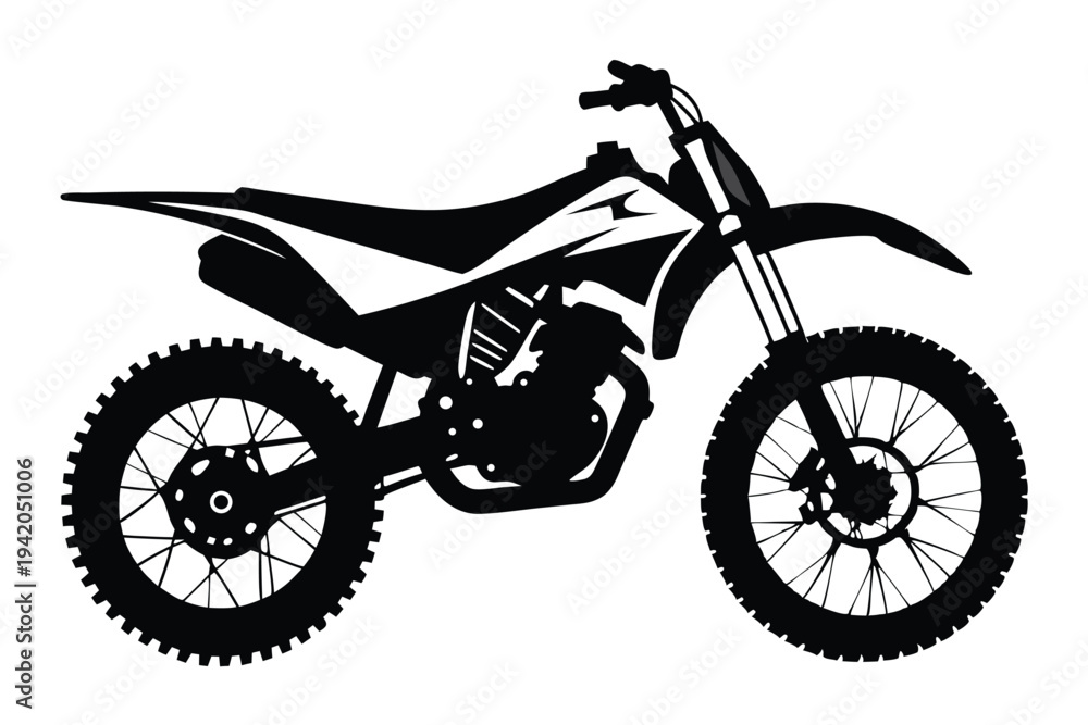 Obraz premium dirt bike silhouette line art vector illustration with a white background
