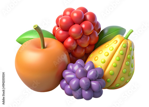 A colorful still life of fruit