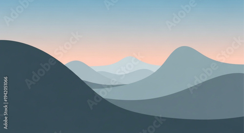 Abstract Mountain Landscape with Soft Colors and Layers.