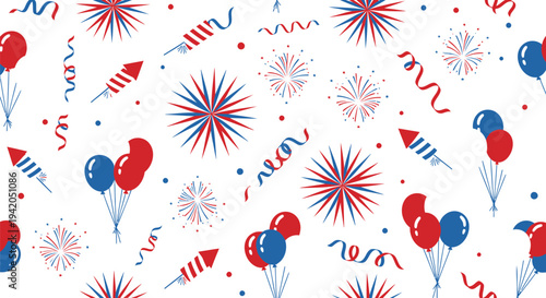 Set of patriotic 4th of July party icons vector