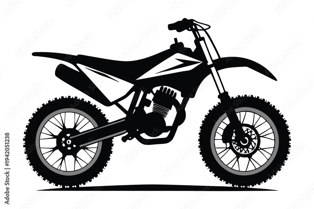 Obraz premium dirt bike silhouette line art vector illustration with a white background