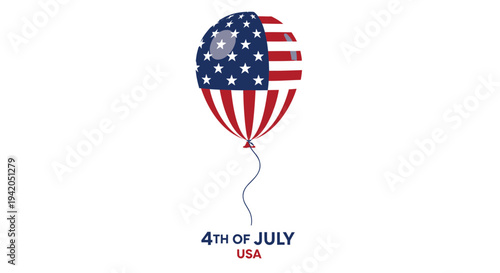 Vector 4th of July USA patriotic balloon icon