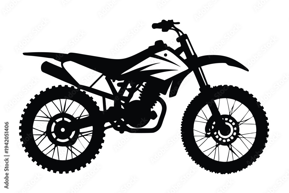 Fototapeta premium dirt bike silhouette line art vector illustration with a white background