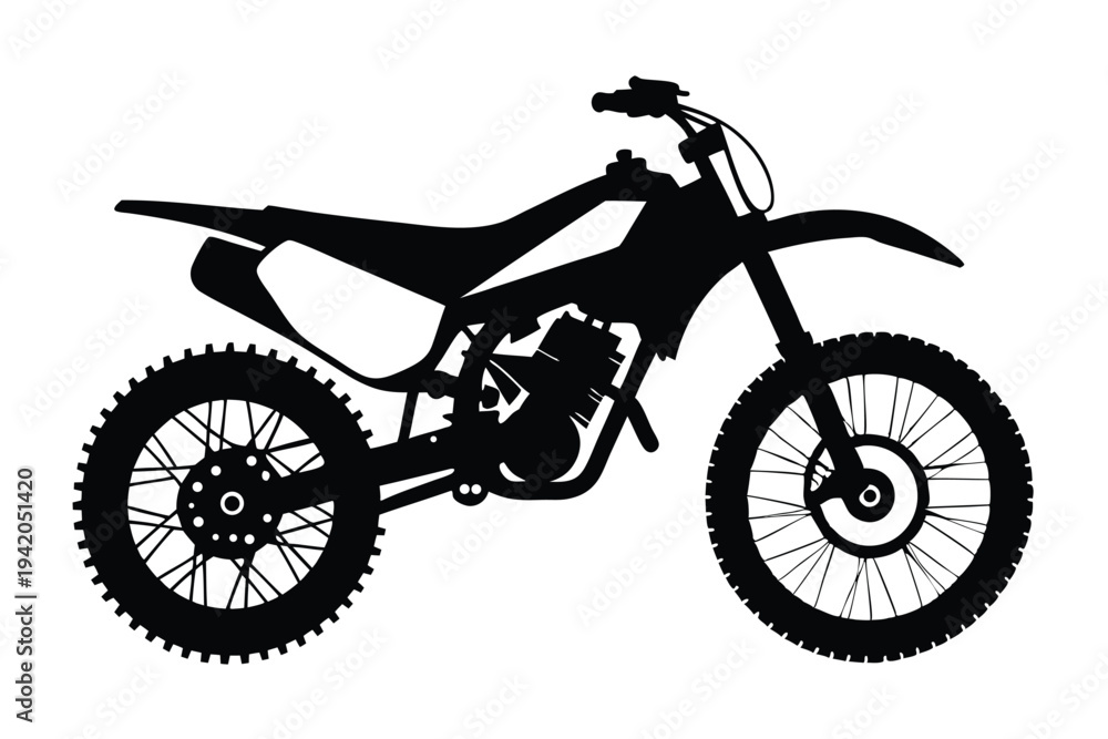 Obraz premium dirt bike silhouette line art vector illustration with a white background