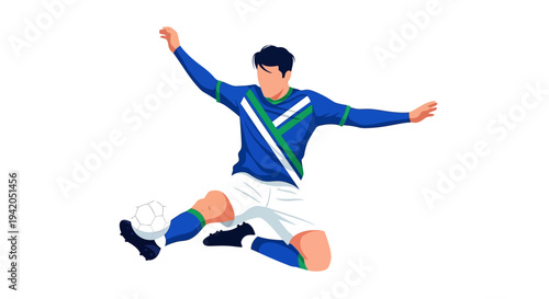 Man in Blue Soccer Jersey Celebrating.