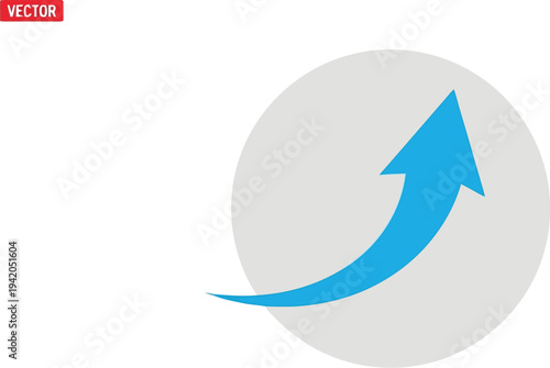 A blue arrow pointing upwards in a grey circle
