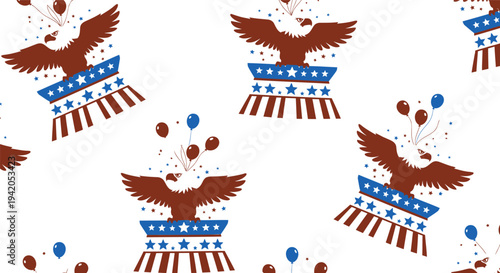 Set of American eagle icons vector, patriotic symbols