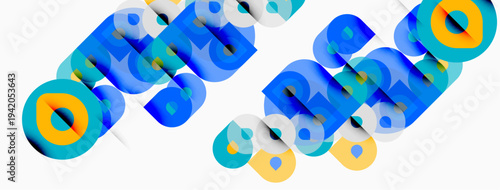 Colorful abstract typography spells crisp. Bold shapes create dynamic visual impact. Modern design elements present clean aesthetic.