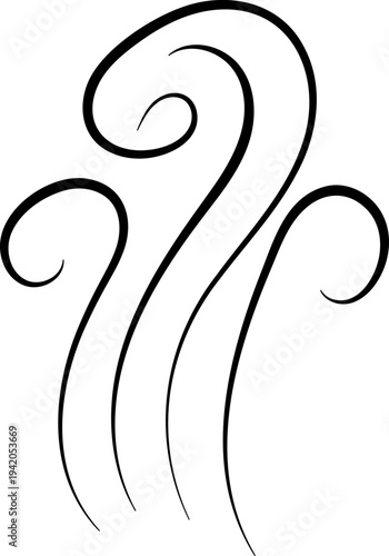 Hand drawn aroma vapor icons Smell line icon