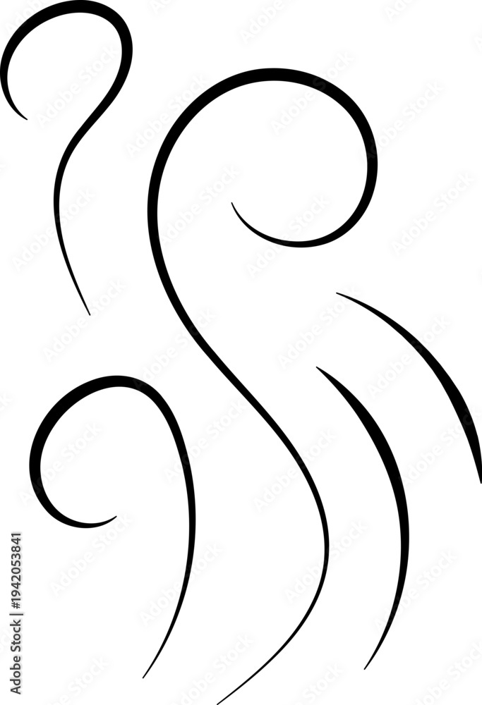 Obraz premium Hand drawn aroma vapor icons Smell line icon