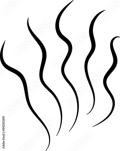 Hand drawn aroma vapor icons Smell line icon