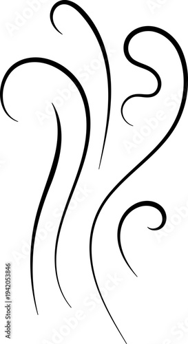 Hand drawn aroma vapor icons Smell line icon