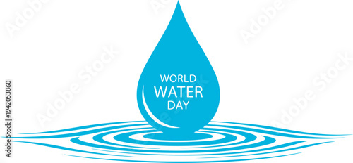 World water day celebration with water drop and ripples