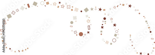 Abstract curly swirl with geometric shapes 