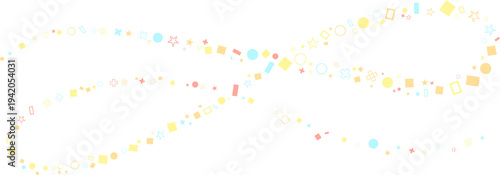 Abstract curly swirl with geometric shapes 