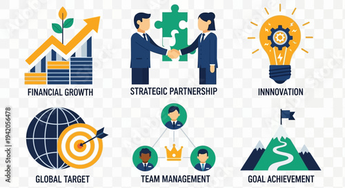 Business strategy and growth concepts for successful teamwork and innovation