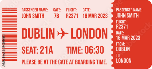 Airplane ticket from dublin to london