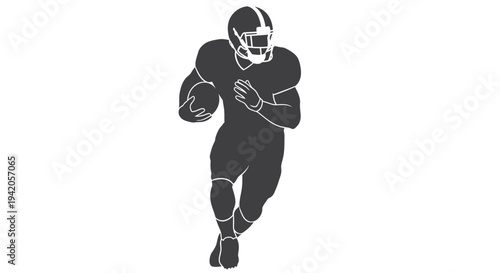 Vector American football player running with ball