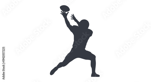 Vector silhouette of a man catching a ball