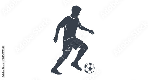 Vector illustration of a soccer player kicking a ball