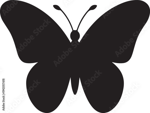Minimal butterfly silhouette decorative insect illustration
