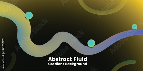 Abstract fluid gradient background with wavy lines and circles