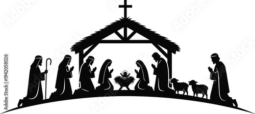 Vector illustration set of cleaning service silhouettes featuring men and women with mops brooms vacuum cleaners and spray bottles for housekeeping isolated on white