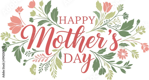 Happy mother's day floral greeting card