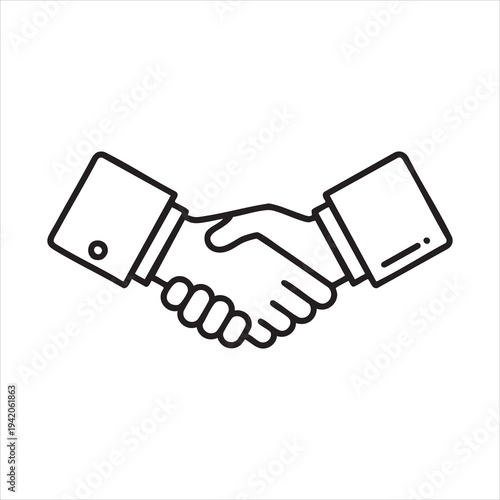 Business handshake illustration of two hands shaking in agreement and successful partnership