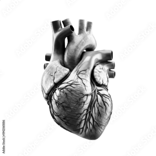 Detailed Human Heart Anatomy Diagram Medical Science Illustration
