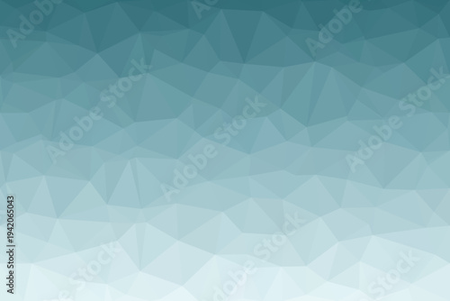A dynamic geometric pattern features a smooth color gradient transitioning from deep cyan to very light blue and white