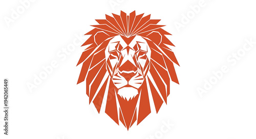 Vector lion head icon in orange