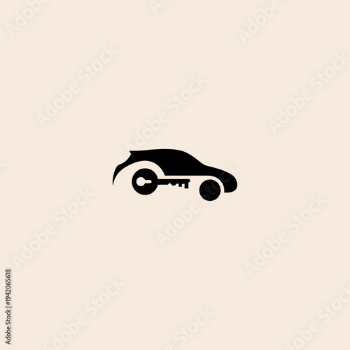 Modern Black Car and Key Silhouette Vector Logo Design for Automotive, Rental, Security, or Dealership Business Branding