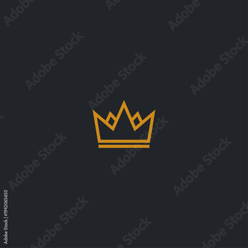 Minimalist Golden Crown Vector Icon on Dark Gray Background, Representing Royalty, Premium Quality, Success, and Leadership for Branding, Web Design, or Digital Marketing Assets