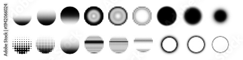 Halftone circle dot pattern, round stipple y2k gradient