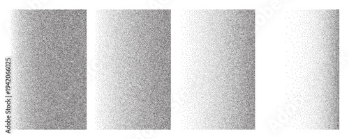 Noise grain gradient background, dot pattern spray effect set
